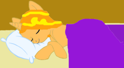 Size: 900x500 | Tagged: safe, artist:gracie_cleopatra, oc, oc only, oc:zoe melody, pony, unicorn, bed, female, mare, pillow, sheet, sleeping, smiling, solo