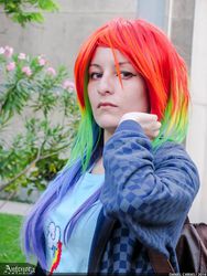 Size: 540x720 | Tagged: safe, artist:fukitsuline, rainbow dash, human, g4, close-up, cosplay, irl, irl human, photo