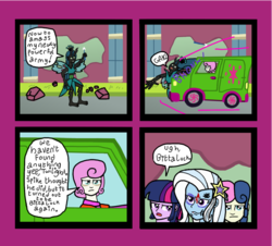 Size: 1024x925 | Tagged: safe, artist:oneovertwo, bon bon, queen chrysalis, sweetie drops, trixie, twilight sparkle, twinkleshine, comic:trixie enemy of, comic:trixie enemy of a rare situation, equestria girls, g4, comic
