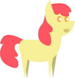 Size: 853x883 | Tagged: safe, artist:videogamehunter, apple bloom, earth pony, pony, g4, female, filly, foal, missing accessory, pointy ponies, simple background, solo, transparent background