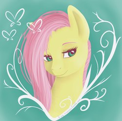 Size: 960x950 | Tagged: safe, artist:kira-minami, fluttershy, g4, female, smiling, solo