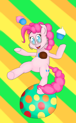 Size: 782x1260 | Tagged: safe, pinkie pie, g4, ball, cupcake, female, juggling, solo