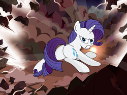 Size: 7200x5400 | Tagged: safe, artist:toxic-mario, rarity, pony, unicorn, g4, absurd resolution, action pose, angry, butt, crossover, dragon ball, dragon ball z, female, mare, plot, solo