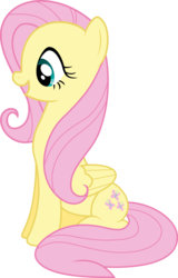 Size: 6000x9357 | Tagged: safe, artist:decimix, fluttershy, pony, g4, absurd resolution, female, simple background, sitting, solo, transparent background, vector