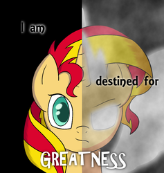 Size: 850x898 | Tagged: safe, artist:faeizumine, sunset shimmer, pony, unicorn, two sided posters, g4, female, solo