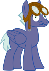 Size: 1194x1720 | Tagged: safe, artist:neoartimus, artist:sigmavirus1, oc, oc only, oc:cruise control, pegasus, pony, turnabout storm, g4, derp, goggles, scrunchy face, simple background, solo, transparent background, vector
