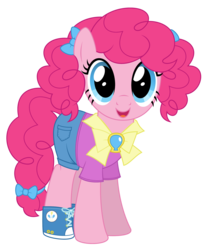 Size: 1944x2368 | Tagged: safe, artist:reitanna-seishin, pinkie pie, earth pony, pony, g4, alternate hairstyle, clothes, converse, dressup, female, mare, pigtails, shoes, simple background, sneakers, solo, transparent background, vector