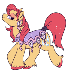 Size: 459x474 | Tagged: safe, artist:lulubell, diamond dreams, earth pony, pony, g1, g4, blushing, eyelashes, eyeshadow, female, g1 to g4, generation leap, lidded eyes, makeup, mare, saddle, simple background, solo, tail wrap, transparent background, unshorn fetlocks