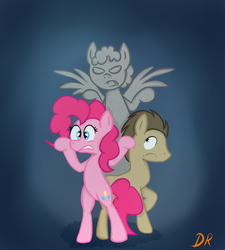 Size: 900x1000 | Tagged: safe, artist:paulbalkony, doctor whooves, pinkie pie, time turner, g4, doctor who, ponified, weeping angel, weeping pegasus