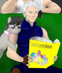 Size: 2217x2594 | Tagged: safe, octavia melody, princess celestia, g4, devil may cry, exploitable meme, high res, meme, vergil, vergil's book