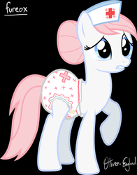 Size: 1024x1304 | Tagged: safe, artist:oliver-england, nurse redheart, g4, black background, diaper, female, non-baby in diaper, poofy diaper, simple background, solo