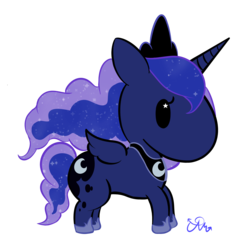 Size: 2424x2460 | Tagged: safe, artist:tamurakitty, princess luna, alicorn, pony, g4, female, high res, simple background, solo, tokidoki