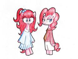 Size: 600x450 | Tagged: dead source, safe, artist:unousaya, pinkie pie, g4, famihara, self ponidox, traditional art