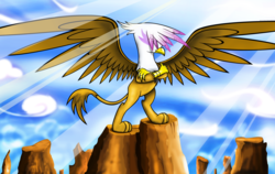 Size: 4500x2850 | Tagged: safe, artist:flamevulture17, gilda, griffon, g4, badass, female, solo