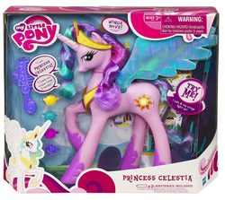 Size: 926x827 | Tagged: safe, princess celestia, g4, official, blue wings, box, colored wings, electronic toy, female, irl, photo, pinklestia, stock vector, toy, wings