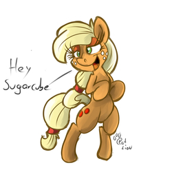 Size: 2500x2500 | Tagged: safe, artist:catlion3, applejack, earth pony, pony, g4, bipedal, female, high res, simple background, solo, stupid sexy applejack, white background
