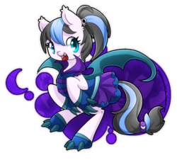 Size: 600x542 | Tagged: safe, artist:pegasisters82, oc, oc only, oc:neon glow, bat pony, pony, clothes, solo