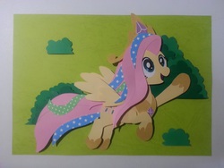 Size: 1113x835 | Tagged: safe, artist:hentman, fluttershy, princess celestia, g4, clothes, costume, female, shylestia, solo, traditional art