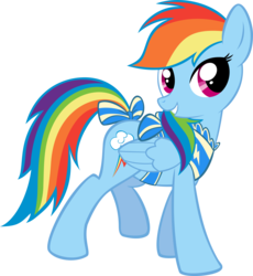 Size: 3663x3990 | Tagged: safe, artist:blmn564, rainbow dash, g4, female, high res, rainbow dash always dresses in style, ribbon, simple background, solo, transparent background, vector