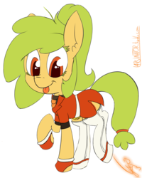 Size: 813x1014 | Tagged: safe, artist:magical disaster, oc, oc only, oc:mango, clothes, cute, female, solo, tongue out