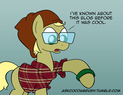 Size: 1280x989 | Tagged: safe, artist:cocoabrush, oc, oc only, 30 minute art challenge, before it was cool, glasses, hipster, hipster glasses, plaid, plaid shirt, solo
