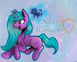 Size: 799x640 | Tagged: safe, artist:silverbaze, princess luna, oc, oc:silver blossom, g4, solo