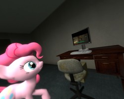 Size: 1280x1024 | Tagged: safe, artist:maxsior670, pinkie pie, g4, 3d, computer, fallout, game, gmod