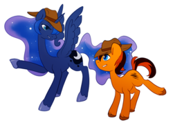 Size: 890x645 | Tagged: safe, artist:mochaspar, princess luna, oc, g4, hat, simple background