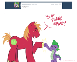 Size: 800x640 | Tagged: safe, big macintosh, spike, earth pony, pony, ask big macintosh, g4, ask, male, stallion, tumblr