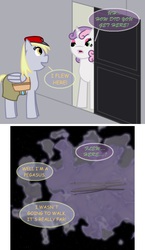 Size: 700x1210 | Tagged: safe, derpy hooves, sweetie belle, pegasus, pony, g4, ask-twilightvi, female, mare, mass effect