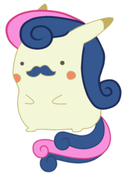 Size: 688x969 | Tagged: safe, artist:bradleydoom, bon bon, sweetie drops, pikachu, g4, facial hair, female, moustache, pokefied, pokémon, simple background, solo, species swap, transparent background