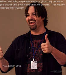 Size: 500x568 | Tagged: source needed, safe, twilight sparkle, human, g4, irl, irl human, larson you magnificent bastard, m.a. larson, male princess, photo, quote, seems legit, thumbs up, true story, twilight sparkle (alicorn)