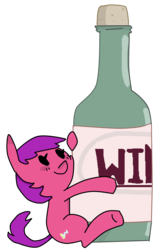 Size: 2137x3335 | Tagged: safe, artist:meowing-ghost, oc, oc only, oc:top shelf, earth pony, pony, chibi, high res, solo, wine