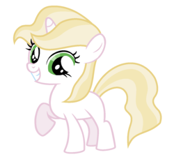 Size: 1152x1084 | Tagged: safe, artist:unoriginai, oc, oc only, oc:purehearted, pony, unicorn, blank flank, female, filly, offspring, parent:cheerilee, parent:prince blueblood, parents:cheeriblood, simple background, solo, white background