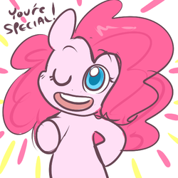 Size: 500x500 | Tagged: safe, artist:mt, pinkie pie, g4, blatant lies, female, solo