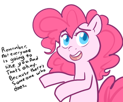 Size: 600x500 | Tagged: safe, artist:mt, pinkie pie, earth pony, pony, g4, dialogue, female, mare, open mouth, simple background, solo, white background