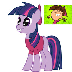 Size: 894x894 | Tagged: safe, artist:drunkendolphin77, twilight sparkle, g4, tara strong, the fairly oddparents, timmy turner, voice actor joke