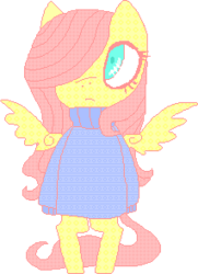 Size: 213x295 | Tagged: safe, artist:yourmajestysenpai, fluttershy, pony, g4, bipedal, clothes, female, pixel art, solo, sweater, sweatershy, turtleneck