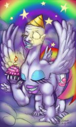 Size: 693x1152 | Tagged: safe, artist:cazra, oc, oc only, alicorn, human, pony, unicorn, abomination, bald, cloud, cloudy, doctor, fabulous, gary stu, kill it, mary sue, miracles, nightmare fuel, no, not salmon, rainbow, scary, sparkle, terrible, ugly, wat, why, wtf