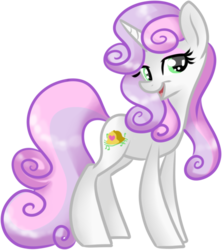 Size: 603x680 | Tagged: safe, artist:frostykat13, sweetie belle, g4, bedroom eyes, female, looking at you, older, simple background, smiling, solo, transparent background, vector