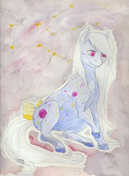 Size: 1274x1735 | Tagged: safe, artist:bekuno, night glider (g1), g1, female, sitting, solo, traditional art