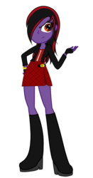 Size: 583x1110 | Tagged: safe, artist:eliyora, oc, oc only, equestria girls, g4, boots, clothes, emo, eqg promo pose set, equestria girls-ified, high heel boots, jacket, punk, scene, scene kid, shirt, shoes, skirt, solo