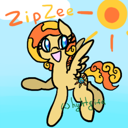 Size: 500x500 | Tagged: safe, artist:hyhtgifa, zipzee, pegasus, pony, g3, female, g3betes, race swap, redesign, solo