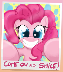 Size: 969x1100 | Tagged: safe, artist:fidzfox, pinkie pie, g4, female, smiling, solo