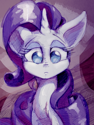 Size: 1874x2495 | Tagged: safe, artist:ruby, rarity, g4, female, portrait, profile, sad, solo