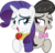 Size: 6858x6575 | Tagged: dead source, safe, artist:quanno3, octavia melody, rarity, earth pony, pony, unicorn, g4, absurd resolution, duet, duo, duo female, female, fire ruby, hilarious in hindsight, horn, kazumi evans, mare, simple background, singing, transparent background, vector, voice actor joke