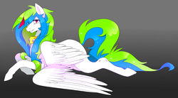 Size: 2120x1172 | Tagged: safe, artist:raponee, oc, oc only, oc:fascistic rhythm, pegasus, pony, solo