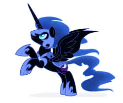 Size: 1200x1000 | Tagged: safe, artist:isa-isa-chan, nightmare moon, alicorn, pony, g4, darkhorse knight, male, rearing, rule 63, simple background, solo, spread wings, stallion, white background, wings