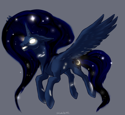 Size: 1300x1200 | Tagged: safe, artist:unicornkettle, princess luna, g4, female, glowing eyes, simple background, solo