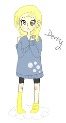Size: 410x751 | Tagged: safe, artist:riizu-chii, derpy hooves, human, g4, clothes, female, humanized, solo, sweater